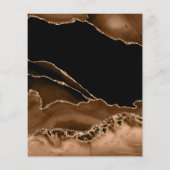 砂漠の金ゴールド瑪瑙ウォーターカラー結婚式招待状 チラシ (裏面)