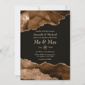 砂漠の金ゴールド瑪瑙ウォーターカラー結婚式招待状 招待状 (正面)