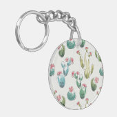 砂漠の開花のステップ|ピンクパターン キーホルダー (正面左)