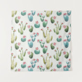 砂漠の開花のステップ|ピンクパターン タペストリー (正面(横))