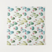 砂漠の開花のステップ|ピンクパターン タペストリー (正面)