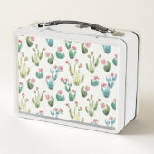 砂漠の開花のステップ|ピンクパターン メタルランチボックス (裏面)