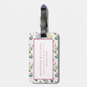 砂漠の開花のステップ|ピンクパターン ラゲッジタグ (裏面縦)