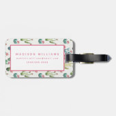 砂漠の開花のステップ|ピンクパターン ラゲッジタグ (裏面横)