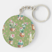 砂漠の開花のステップ|緑パターン キーホルダー (裏面)