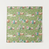 砂漠の開花のステップ|緑パターン タペストリー (正面)