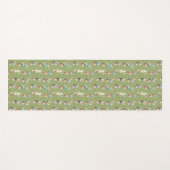 砂漠の開花のステップ|緑パターン ヨガマット (正面(横))