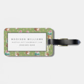 砂漠の開花のステップ|緑パターン ラゲッジタグ (裏面横)