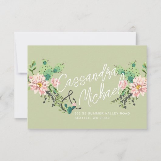 砂漠の開花応答カードとメニュー出力オプション 出欠カード (裏面)