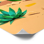 砂漠の開花&ハミングバード – 南西アポップ・アートのート ポスター (角)