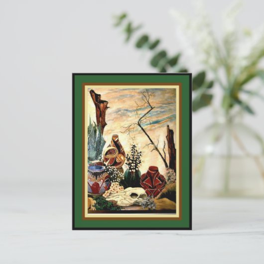 砂漠の陶器 – ファインアート ポストカード (スタンド正面)