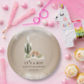 砂漠の雪サボテンの赤ちゃんシャワー ペーパープレート (パーティー)