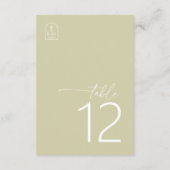 砂漠の雰囲気のウェディングテーブルナンバー　Sage ID1019 招待状 (裏面)