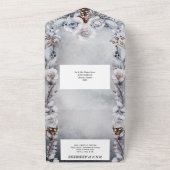 砂漠の青い灰色のフローラバラ松の冬だけ オールインワン招待状 (外側)