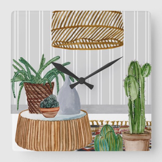 砂漠の風化工I スクエア壁時計 (正面)