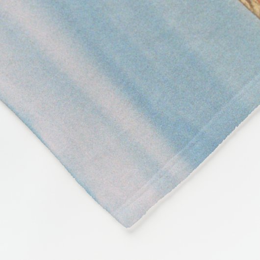 砂漠の風景と手を振る影写真 フリースブランケット (角)