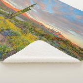 砂漠の風景に沈む夕日 シェルパブランケット (3/4)