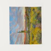 砂漠の風景に沈む夕日 タペストリー (正面)