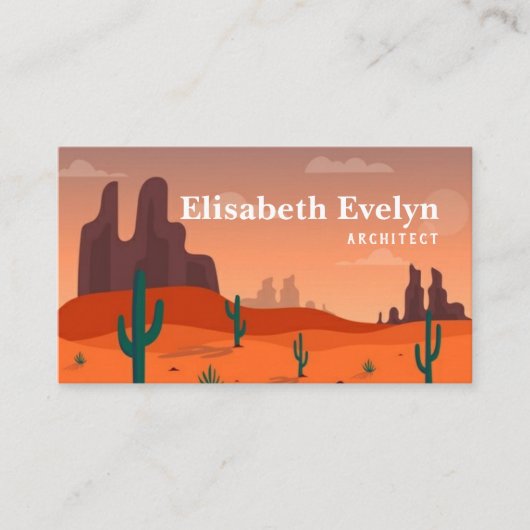 砂漠の風景のロングショット 名刺 (正面)