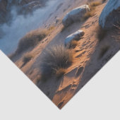 砂漠の風景の中で野生の馬の馬と馬 薄葉紙 (詳細)