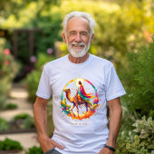 砂漠の風景の中のラクダ鮮やかの上のイエス Tシャツ