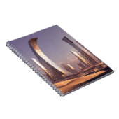 砂漠の風景の未来的な超超高層ビル ノートブック (右側)