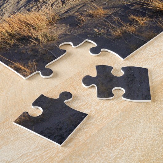 砂漠の風景の石化された森の写真 ジグソーパズル (側面)