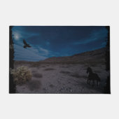 砂漠の風景の西南のレイヴンの馬 ドアマット (正面)