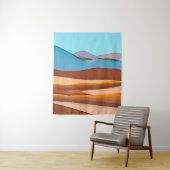 砂漠の風景の錆のオレンジとアクア タペストリー (インサイチュ)