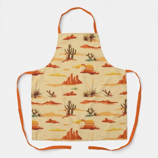 砂漠の風景アリゾナのパターン エプロン (正面)