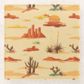砂漠の風景アリゾナのパターン ガラスコースター (正面)