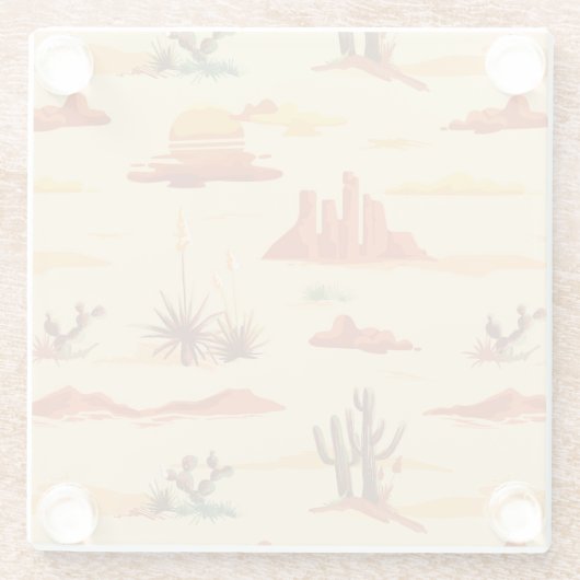 砂漠の風景アリゾナのパターン ガラスコースター (裏面)