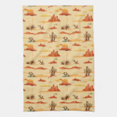 砂漠の風景アリゾナのパターン キッチンタオル (縦)