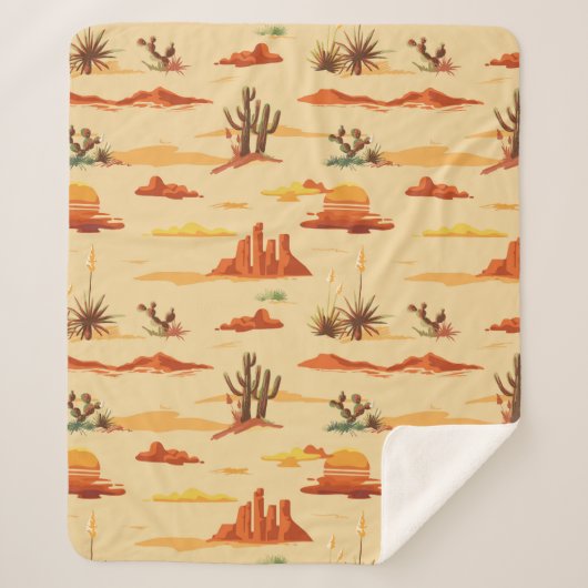 砂漠の風景アリゾナのパターン シェルパブランケット (正面)