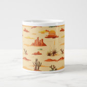 砂漠の風景アリゾナのパターン ジャンボコーヒーマグカップ (正面)