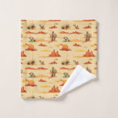 砂漠の風景アリゾナのパターン バスタオルセット (ウォッシュタオル)