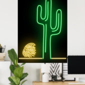 砂漠の風景ネオンサイン ポスター (ホームオフィス)