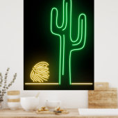 砂漠の風景ネオンサイン ポスター (キッチン)