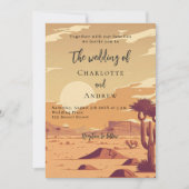 砂漠の風景レトロテラコッタラグジュアリー結婚ズ 招待状 (正面)
