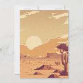 砂漠の風景レトロテラコッタラグジュアリー結婚ズ 招待状 (裏面)