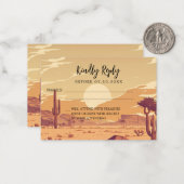 砂漠の風景レトロ結婚の応答RSVP ノートカード (正面/裏面インサイチュ)