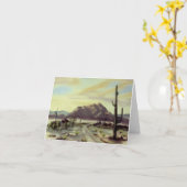 砂漠の風景画のメッセージカード カード (黄色い花)