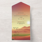 砂漠の風景結婚の全てを一つの招待状 オールインワン招待状 (内側)