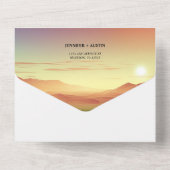 砂漠の風景結婚の全てを一つの招待状 オールインワン招待状 (裏面)