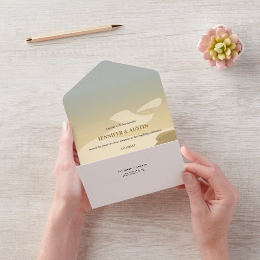 砂漠の風景結婚ズ オールインワン招待状 (ビデオ)