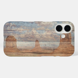 砂漠の風景 サンドストーン・ビュートと天国の空 iPhone 16ケース