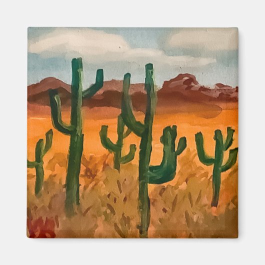 砂漠の風景 マグネット (正面)