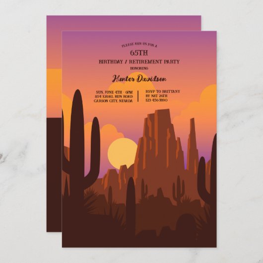 砂漠の風景 招待状 (正面/裏面)