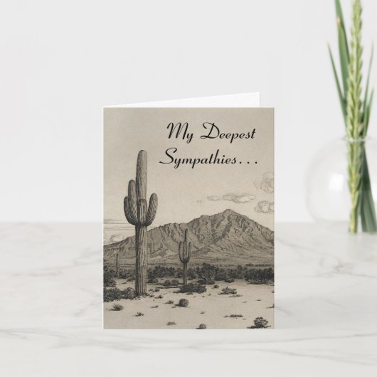 砂漠の風景、葬儀の同情カード カード (正面)