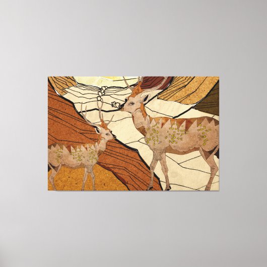 砂漠の鹿 キャンバスプリント (正面)